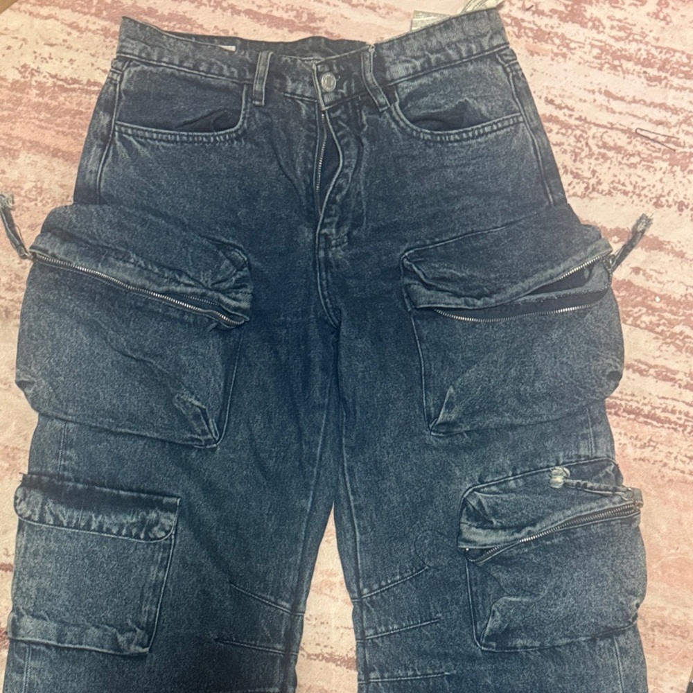 Zara Men's Straight Jeans - Dark Blue